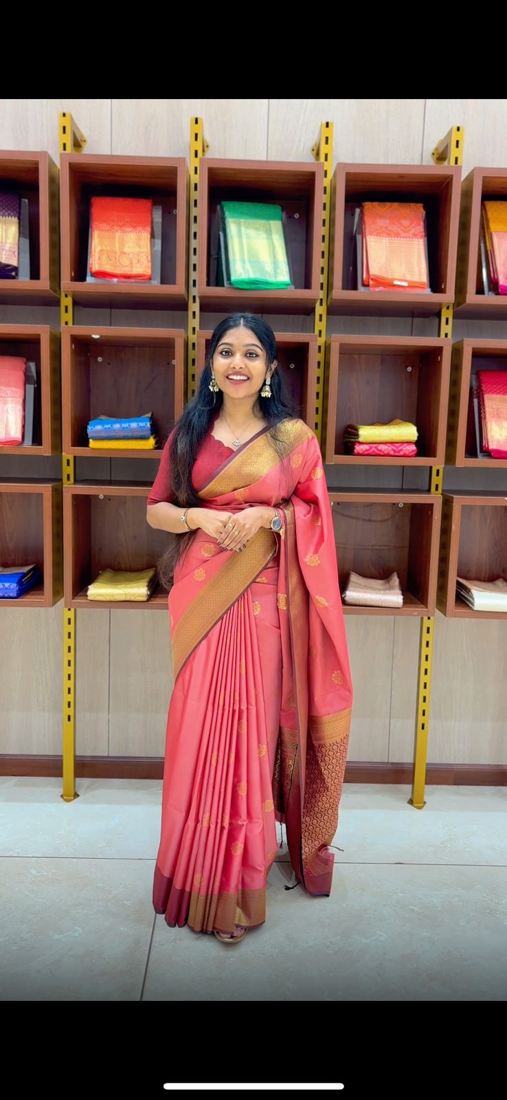 Peach pink Soft Silk