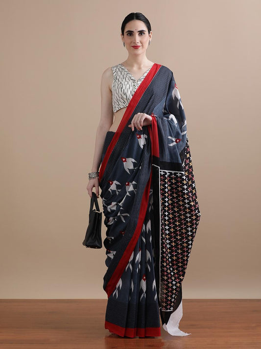 Modern Tribal Art Cotton Saree