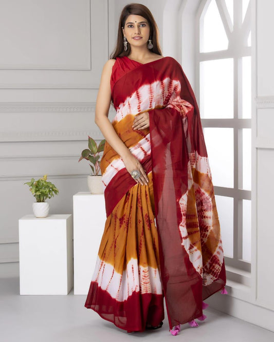 Traditional Shibori Tie-Dye Saree